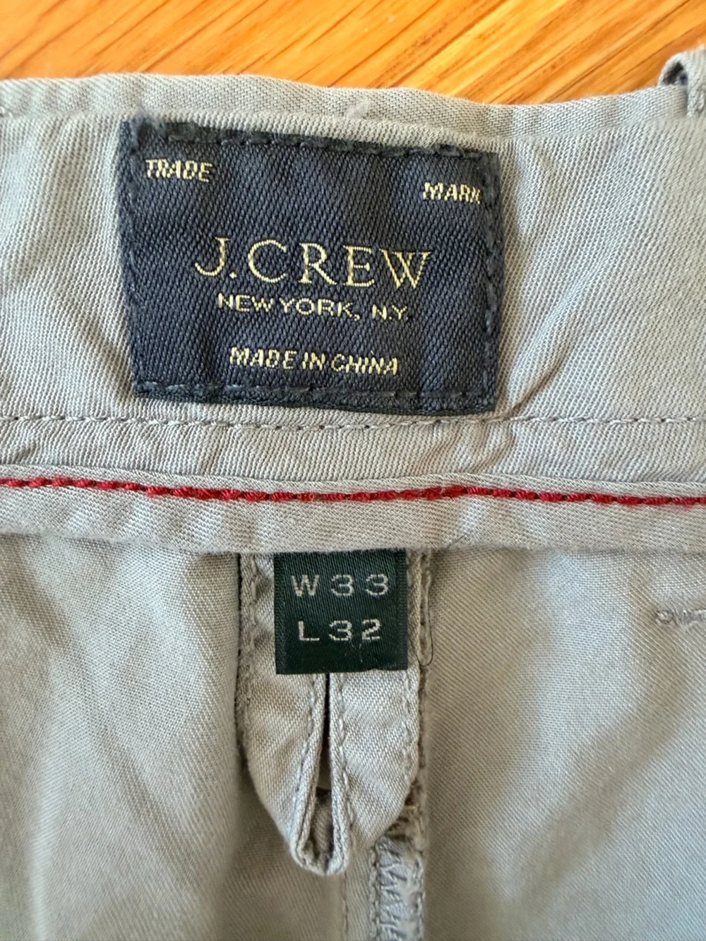 J. Crew 770 Straight-fit Stretch Chino Pants Light Gray Casual Flat Front W33